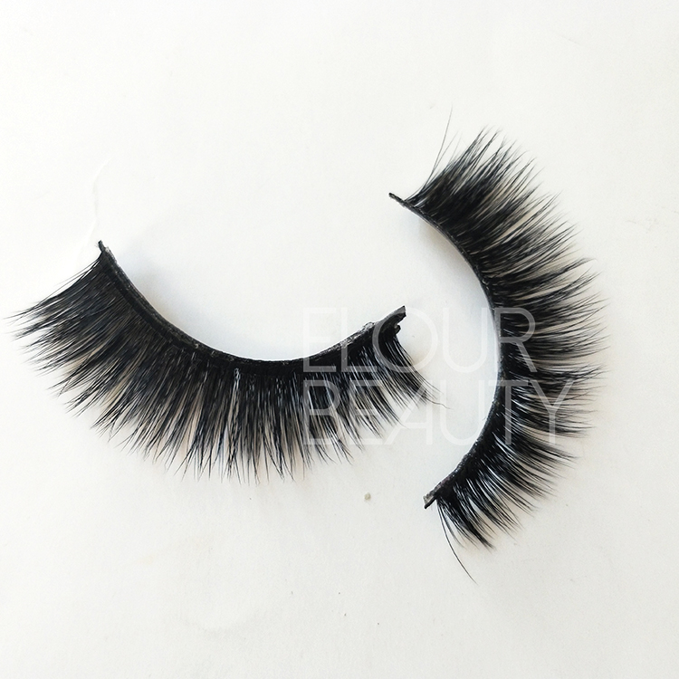 Private label 3D silk strip false lashes angel wing China ED28